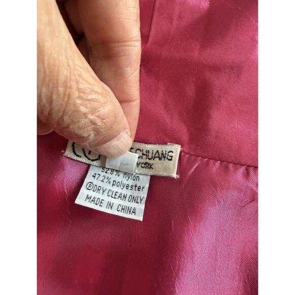 Grace Chuang New York Reversible 2 in 1 gingham Pink open Jacket Blazer Sz L - Picture 7 of 10